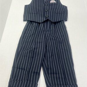 Kids Navy Pinstripe Matching Set